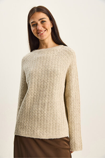 Bianco Lucci Women's Ribbon Detailed Knitted Sweater Tk251079 60283801