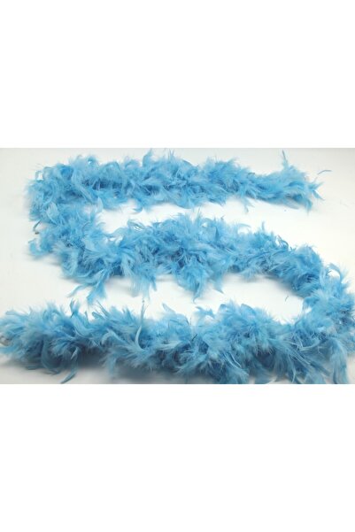 Go İthalat ريشة زخرفية من نوع أوتريش بويا ذات ريش منفوش باللون الأزرق الفاتح ...
