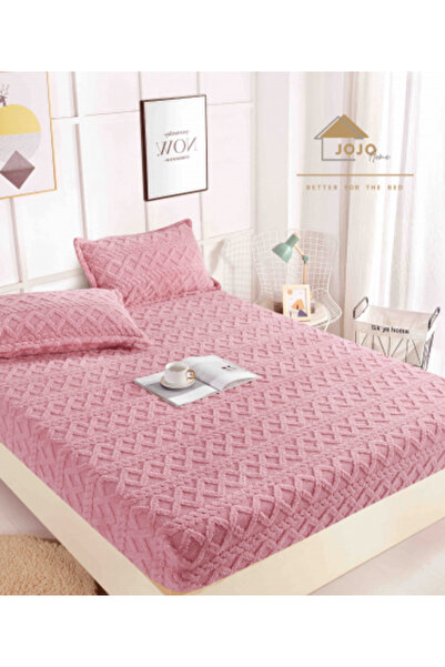 JOJO Cocolino fitted sheet with elastic Knitted Type + 2 Pillowcases - Burgundy