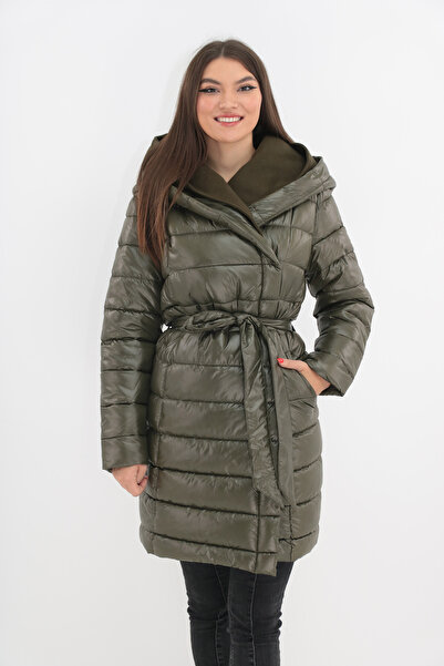 Trend Land Μακρύ λαδί σακάκι με φαρδύ γιακά