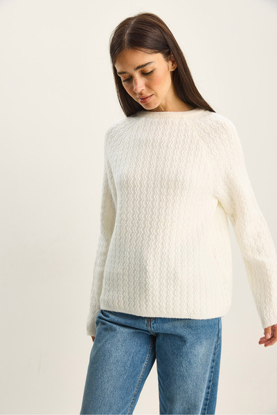 Bianco Lucci Women's Ribbon Detailed Knitted Sweater Tk251079 60283801