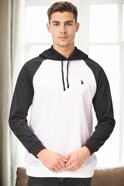 Dewberry V9005 Men's Sweatshirt-White - Navy Blue
