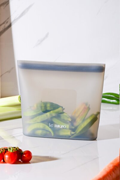 Le murano Mood Air Tight Lockable Silicone Storage Bag 700 ml |   Gray