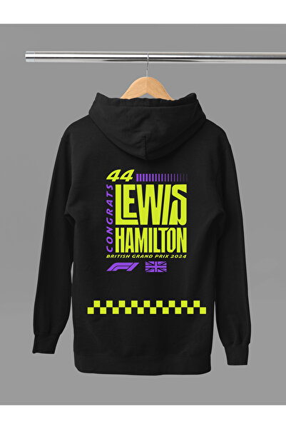 MAGORS Hanorac F1 cu glugă din bumbac imprimat LEWIS HAMILTON, cu mânecă lung...