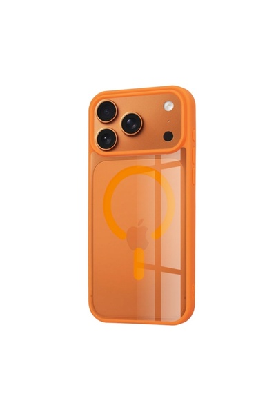 SKYDDAR INNOVATION Θήκη συμβατή με iPhone 17 Pro Max, θήκη σιλικόνης MagSafe Pro, σετ αυτοκόλλητων, πορτοκαλί