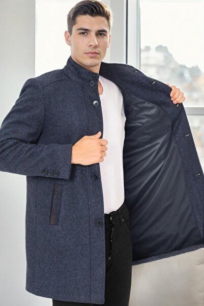 Dewberry PLT9386 ERKEK PALTO-DİAGONAL LACİVERT