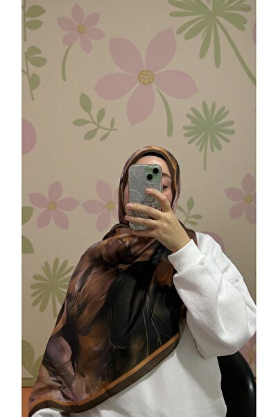 Lavena scarfs Aura Series Floral Pattern Cotton Digital Soft Shawl - Honey Color