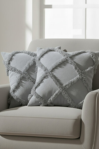Markaev Diamond Modern Woven Throw Pillow Cover Set of 2