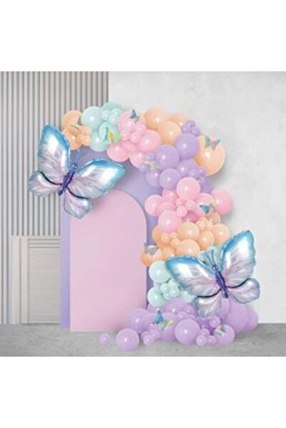 OEM Decorative Party Set with Pastel Foil Butterfly Balloons - 140 pcs