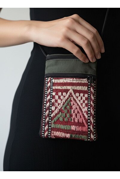 Talinhandmade Handwoven Fur Double Pocket Bag |   Ethnic Pattern Shoulder Bag