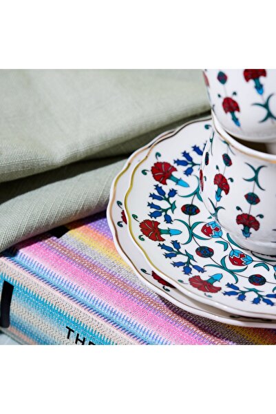 Karaca Ebruli 90 ml 6-teiliges Kaffeetassenset, Mehrfarbig