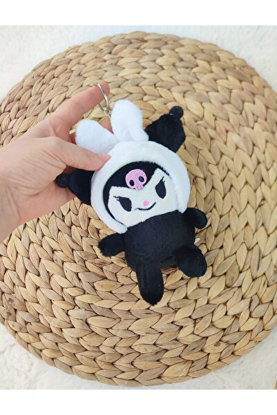 Pembe Çarşı سلسلة مفاتيح كورومي السوداء اللطيفة مع الأذنين، قطعة واحدة