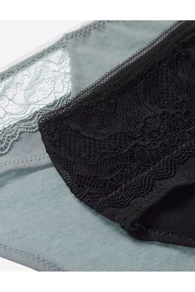 Henderson Women's High Waist Panties 2-Pack Briefs with Floral Lace Details Cotton & Elastane | Hally