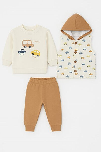 SeaBubbles Car Patterned Vest Set Baby Boy Set