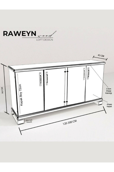 raweyn STORM TAMAMEN AHŞAP KONSOL 120cm
