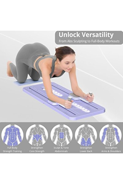 Generic Pilates Reformer Set - Foldable Multi-Purpose Pilates Board, Portable Fitness Equipment