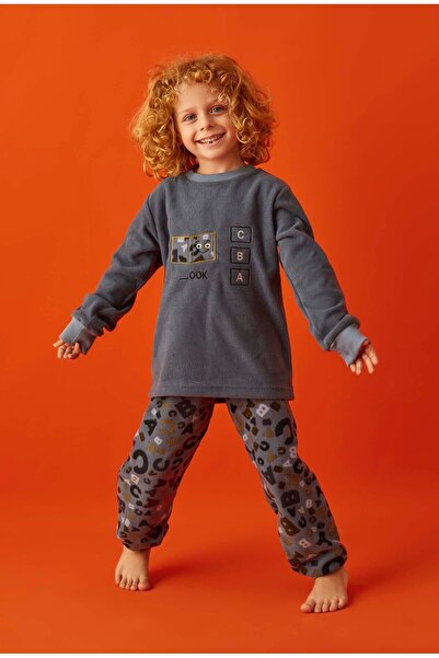 andredimoda Aydoğan Boys' Long Sleeve Fleece Fabric Pajama Set