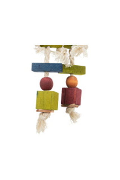 Trixie Colorful Bird Toy, Wood and Rope, 24 cm