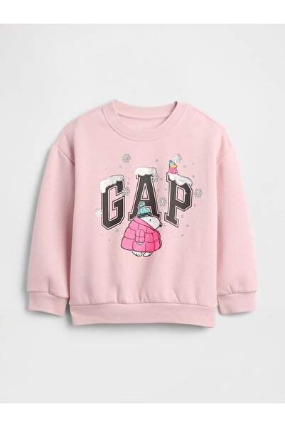 GAP Kız Bebek Pembe Relaxed Grafik Sweatshirt