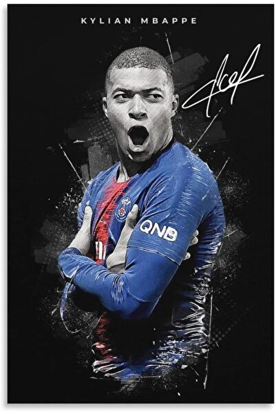 Generic ملصق حائط من القماش لكيليان مبابي، بدون إطار، 16×24 بوصة (40×60 سم)