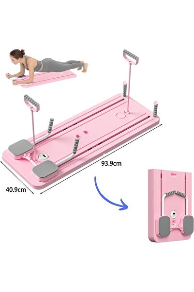 Generic Multifunctional Pilates Abdominal Board - Foldable Home Gym (Pink)