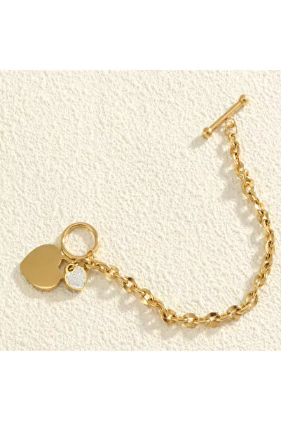 Mithril Günlük Kullanıma Uygun Altın Renk Paslanmaz Solmaz Kadın Çelik Bileklik