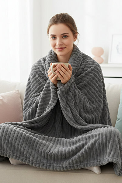 ELİTOL Cozyline Wellsoft Tv Blanket 100X180 – Smoked