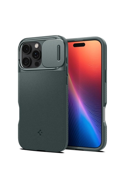 Spigen Carcasă pentru iPhone 16 Pro, Optik Armor - Verde