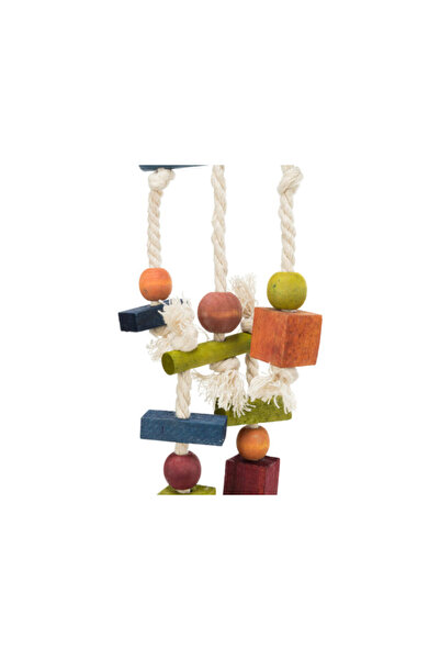 Trixie Colorful Bird Toy, Wood and Rope, 24 cm