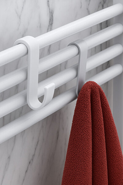 PooleMark 4 Adet Havlupan Askısı Duşakabin Kancalı Banyo İçin Havlupan Askılı...