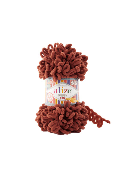Alize Puffy Fine Kendinden İlmekli İnce Örgü İpi 100 gr - |90|