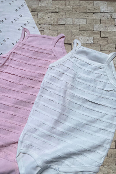 PALMMAMA 100% Cotton Newborn Baby Girl White Snap-On Bodysuit