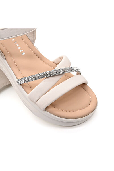 Tmall Women's sandals, With platform, Made of ecological leather, 9275, Beige
