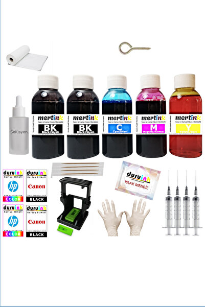 Mertink CANON TS3750i PG-575 CL-576 KARTUŞ DOLUM SETİ 5 Lİ SET 5X100ML RENKLİ...