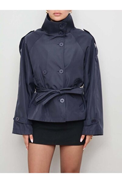 BERHANİ Lacivert Kadın Yarım Trenckot BRN56