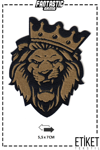 FANTASTIC ARMA Iron-On Woven Embroidery Bronze Lion Model - Patch - Patch
