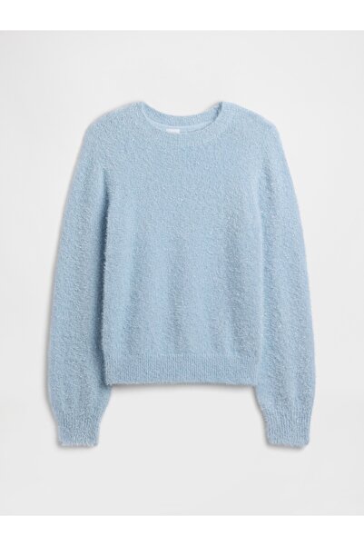 GAP Kız Çocuk Açık Mavi Relaxed Intarsia Kazak