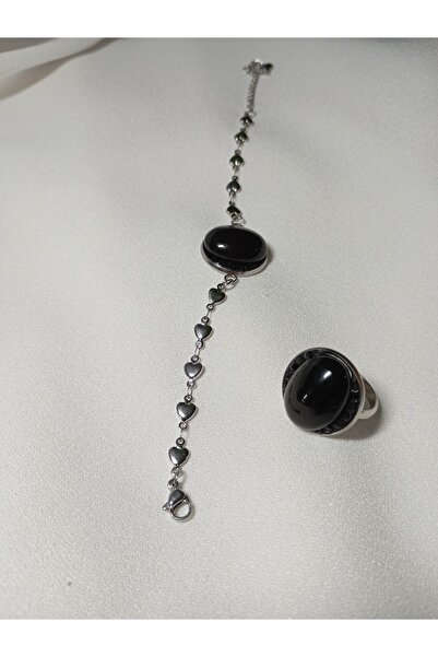 OEM Jewelry set with Onyx 18*13 and Swarovski crystals