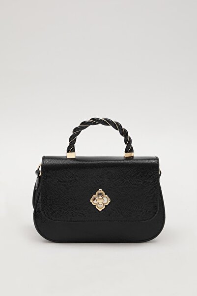 Levidor Geantă de mână și de umăr pentru femei din piele lacuită neagră 930179