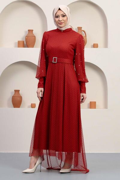 Missvalle Βραδινό φόρεμα από τούλι με πέτρινο πλακάκι ζώνης 12242