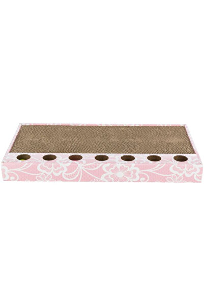 Trixie Carton de răzuit cu 2 bile, 48x5x25 cm, roz, 48005