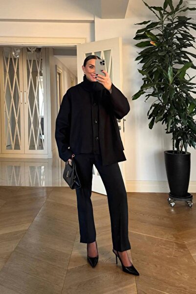 Butik KADIN DÜĞMELİ ŞAL YAKA CEKET