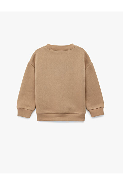 Koton Cotton Long Sleeve Crew Neck Printed Oversize Sweatshirt