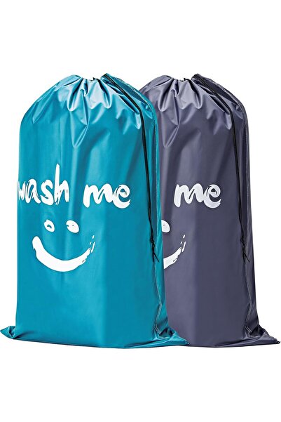 HOMEST حقائب غسيل واش مي للسفر، عبوة من قطعتين، مقاس كبير جدًا، قابلة للغسل ف...