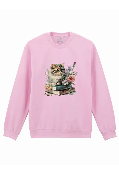Cu Pisici Printed Blouse-Cats and Books, Unisex