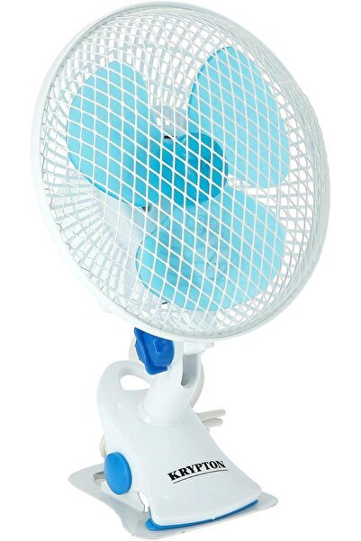 KRYPTON 8-inch Table Fan KNF6116, White & Sky Blue