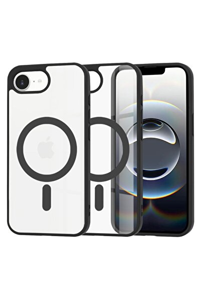 SKYDDAR INNOVATION Case compatible with iPhone 16e, MagSafe Pro silicone, sticker set, Black