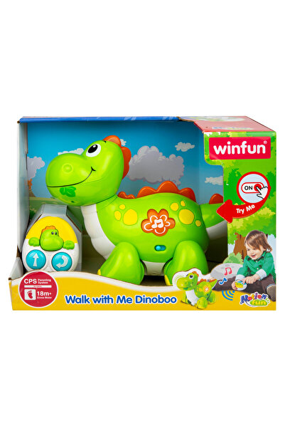 WINFUN المشي معي مع دينوبو - لعبة دينو موسيقية مضيئة مع أصوات وأنشطة ممتعة