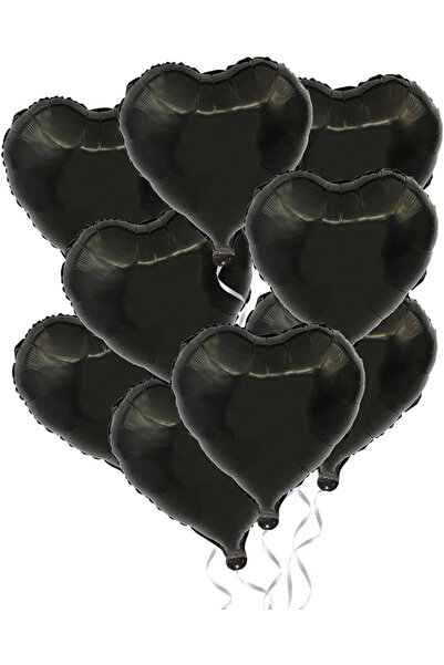 BALON DİYARI Kalp Folyo balon 8 adet hava ve helyum ile uyumlu 25cm