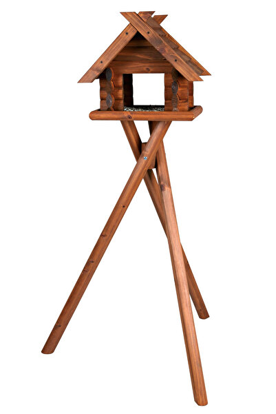 Trixie Outdoor Feeder, Cabin with Stand, 47x40x36 cm / 1.40 m, Brown, 5576